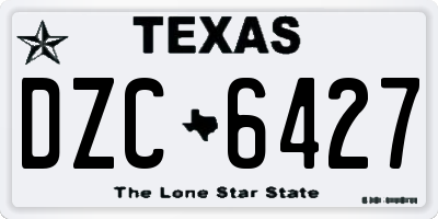 TX license plate DZC6427