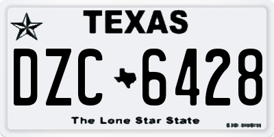 TX license plate DZC6428