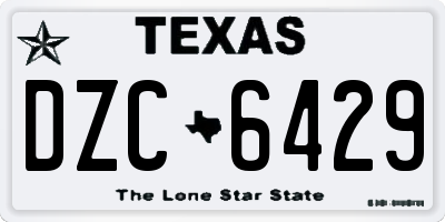 TX license plate DZC6429