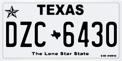 TX license plate DZC6430