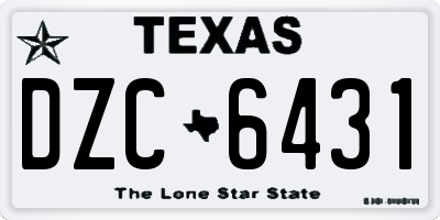 TX license plate DZC6431