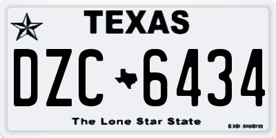 TX license plate DZC6434