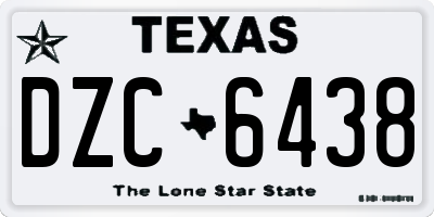 TX license plate DZC6438