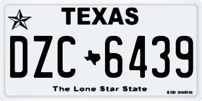 TX license plate DZC6439