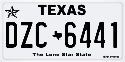 TX license plate DZC6441