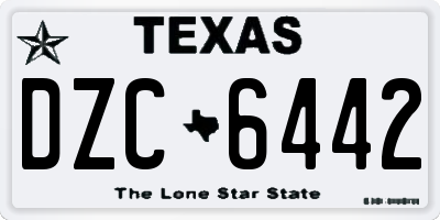 TX license plate DZC6442