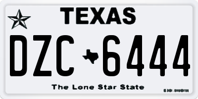 TX license plate DZC6444