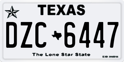 TX license plate DZC6447