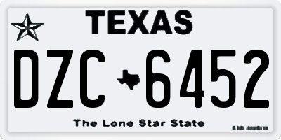 TX license plate DZC6452