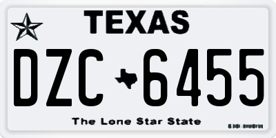 TX license plate DZC6455