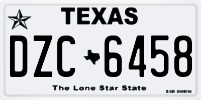 TX license plate DZC6458