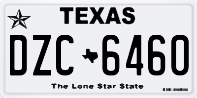 TX license plate DZC6460