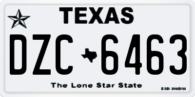 TX license plate DZC6463