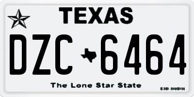 TX license plate DZC6464