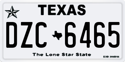 TX license plate DZC6465