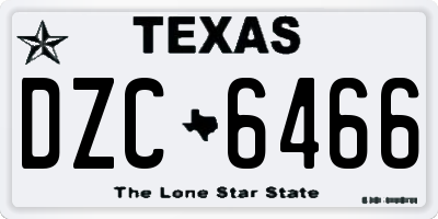 TX license plate DZC6466