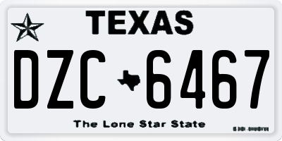 TX license plate DZC6467
