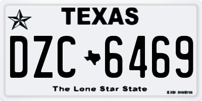 TX license plate DZC6469