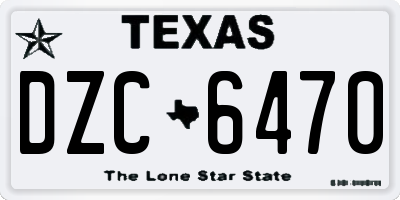 TX license plate DZC6470
