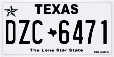 TX license plate DZC6471