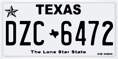 TX license plate DZC6472