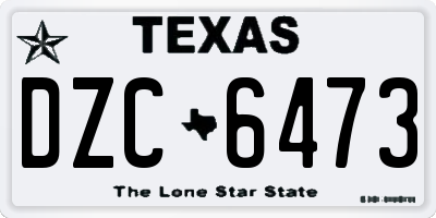 TX license plate DZC6473