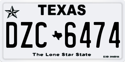 TX license plate DZC6474