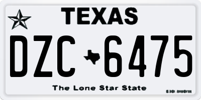 TX license plate DZC6475