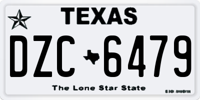 TX license plate DZC6479
