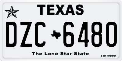 TX license plate DZC6480