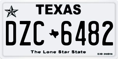 TX license plate DZC6482