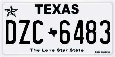 TX license plate DZC6483
