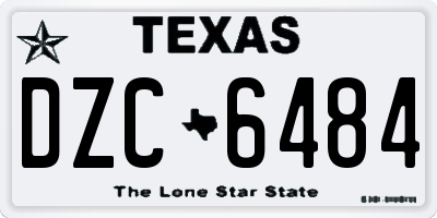 TX license plate DZC6484