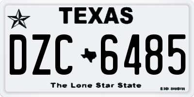 TX license plate DZC6485