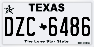 TX license plate DZC6486