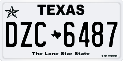 TX license plate DZC6487