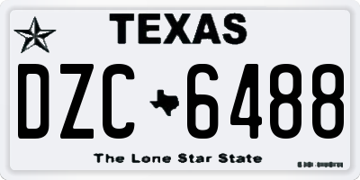 TX license plate DZC6488