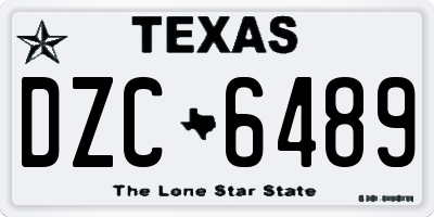 TX license plate DZC6489