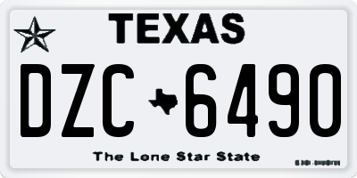 TX license plate DZC6490