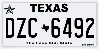 TX license plate DZC6492
