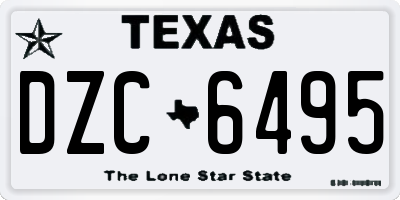 TX license plate DZC6495