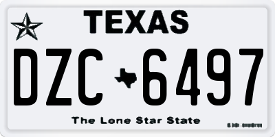 TX license plate DZC6497