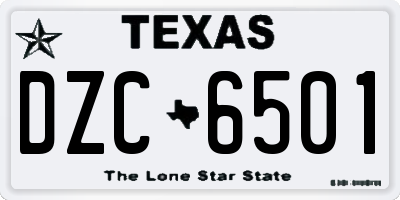 TX license plate DZC6501