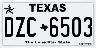 TX license plate DZC6503