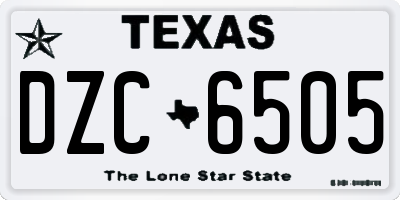 TX license plate DZC6505