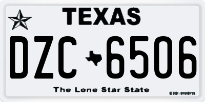 TX license plate DZC6506