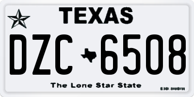 TX license plate DZC6508