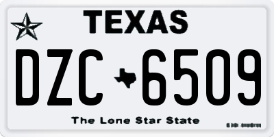 TX license plate DZC6509