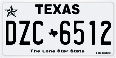 TX license plate DZC6512
