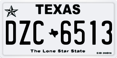 TX license plate DZC6513